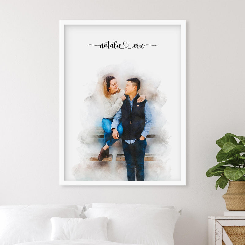 Custom Engagement Anniversary Couple Portrait